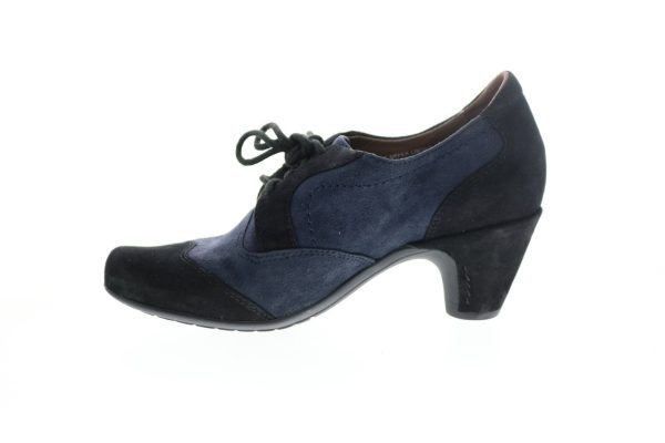 Earthies Milan Suede MILAN-NVY Womens Blue Suede Lace Up Booties Boots Online Hot Sale - Image 5