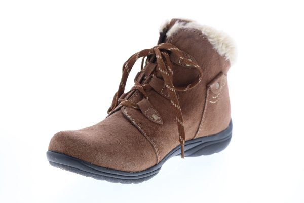 Earth Origins Cooper Womens Brown Leather Lace Up Ankle & Booties Boots Hot on Sale - Image 4