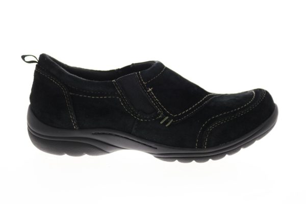 Earth Origins Dina Womens Black Suede Strap Loafer Flats Shoes Hot on Sale
