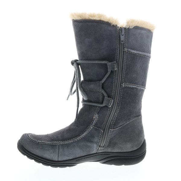 Earth Origins Danielle Womens Gray Suede Zipper Casual Dress Boots Cheap - Image 5