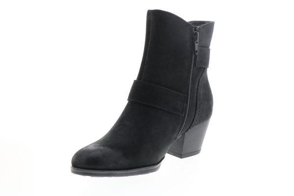 Earth Olive Boot Womens Black Suede Zipper Ankle & Booties Boots For Sale - Image 4