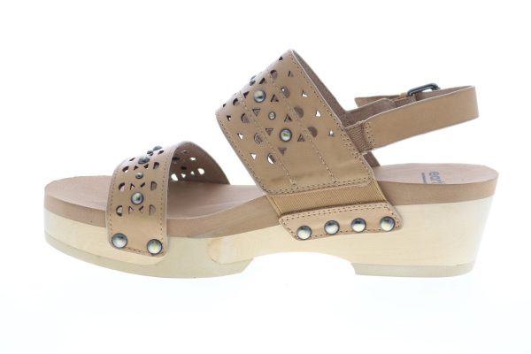 Earth Pine Toba Soft Calf Womens Brown Leather Slingback Sandals Shoes Cheap - Image 5
