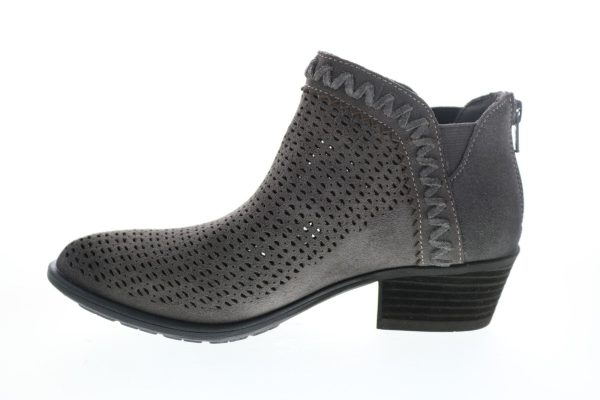Earth Peak Perry Suede Womens Gray Suede Zipper Ankle & Booties Boots Hot on Sale - Image 5