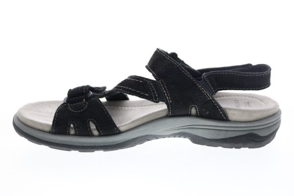 Earth Origins Higgins Holland Womens Black Suede Strap Slingback Sandals Shoes For Discount - Image 5