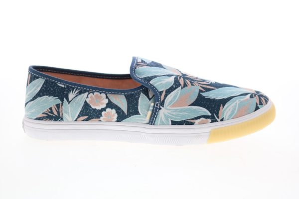Toms Clemente 10015094 Womens Blue Canvas Slip On Lifestyle Sneakers Shoes on Sale