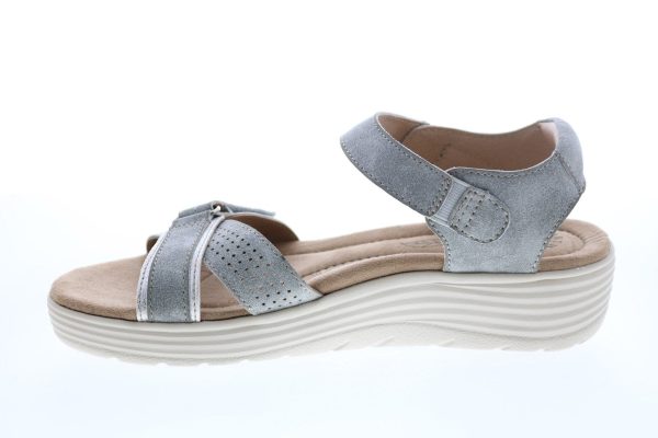 Earth Origins Gaven Womens Gray Suede Slingback Sandals Shoes Online now - Image 5