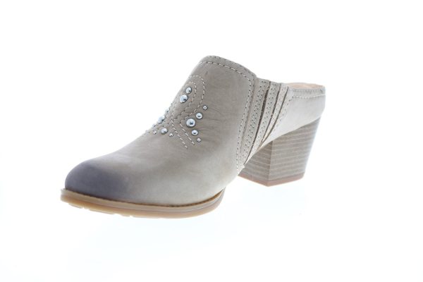 Earth Mendon Buck Womens Beige Nubuck Slip On Mules Heels Shoes Online Hot Sale - Image 4