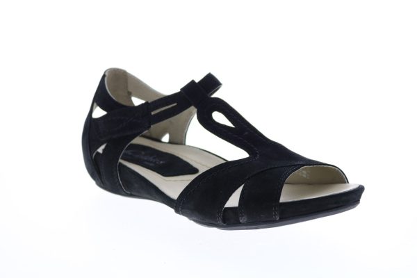 Earthies Ponza T-Strap PONZA-BLK Womens Black Synthetic Strap Sandals Shoes For Cheap - Image 2