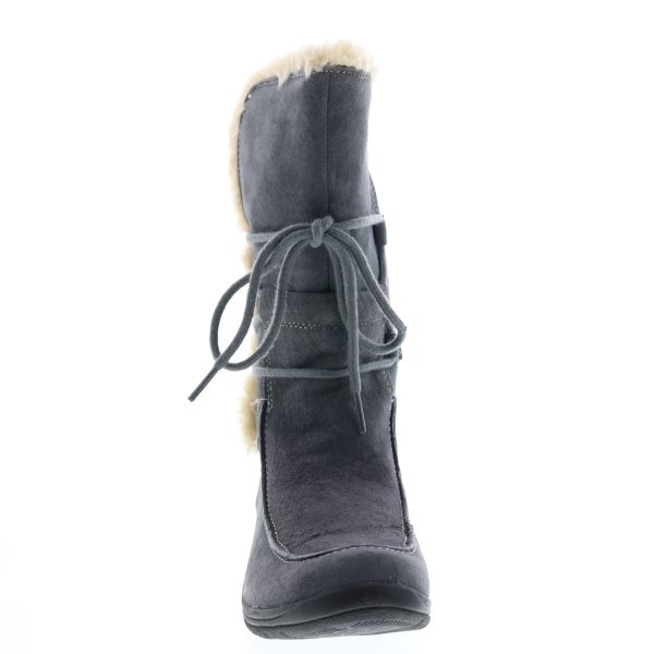 Earth Origins Danielle Womens Gray Suede Zipper Casual Dress Boots Cheap - Image 3