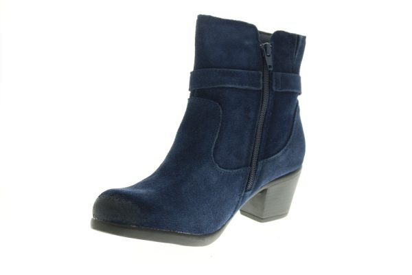 Earth Origins Tori Womens Blue Wide Suede Zipper Ankle & Booties Boots Online Hot Sale - Image 4