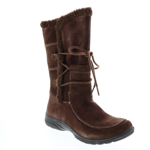 Earth Origins Danielle Womens Brown Suede Zipper Casual Dress Boots Hot on Sale - Image 2