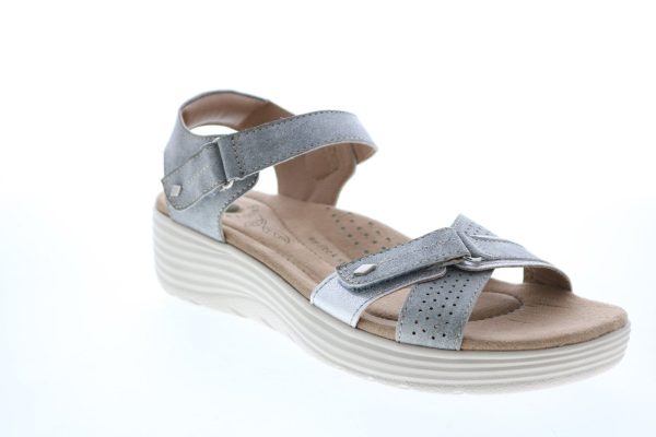Earth Origins Gaven Womens Gray Suede Slingback Sandals Shoes Online now - Image 2