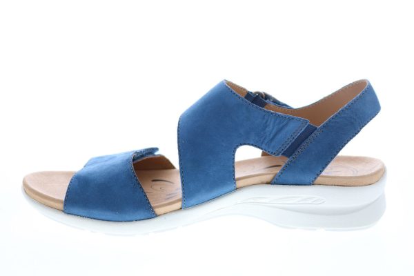 Earth Peak Soft Buck Womens Blue Suede Strap Slingback Sandals Shoes Online - Image 5