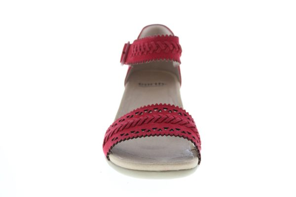 Earth Ivy Seneca Soft Bck Womens Red Nubuck Strap Heels Shoes Cheap - Image 3