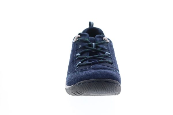 Earth Origins Kamryn Womens Blue Leather Lace Up Lifestyle Sneakers Shoes For Discount - Image 3