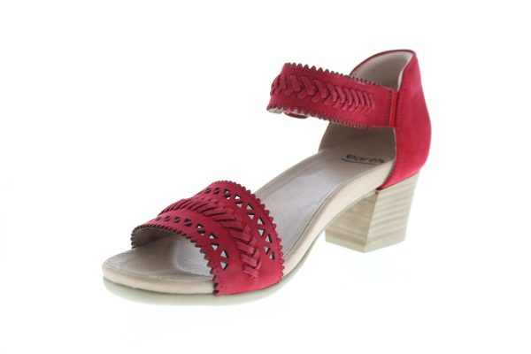 Earth Ivy Seneca Soft Bck Womens Red Nubuck Strap Heels Shoes Cheap - Image 4