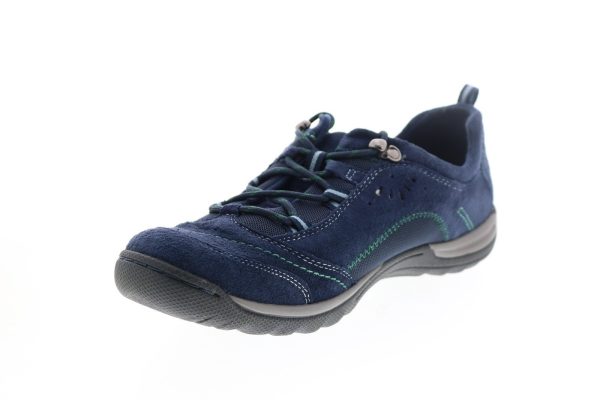 Earth Origins Kamryn Womens Blue Leather Lace Up Lifestyle Sneakers Shoes For Discount - Image 4