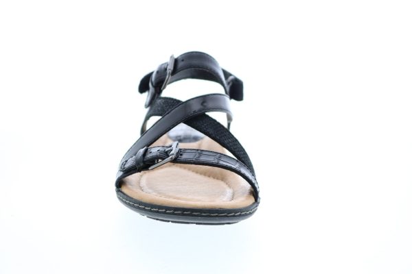 Earth Sandy X Over Sandal Womens Black Leather Slingback Sandals Shoes Online now - Image 3