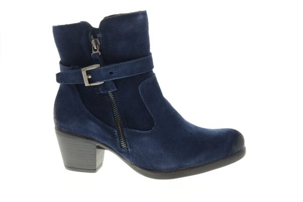 Earth Origins Tori Womens Blue Wide Suede Zipper Ankle & Booties Boots Online Hot Sale