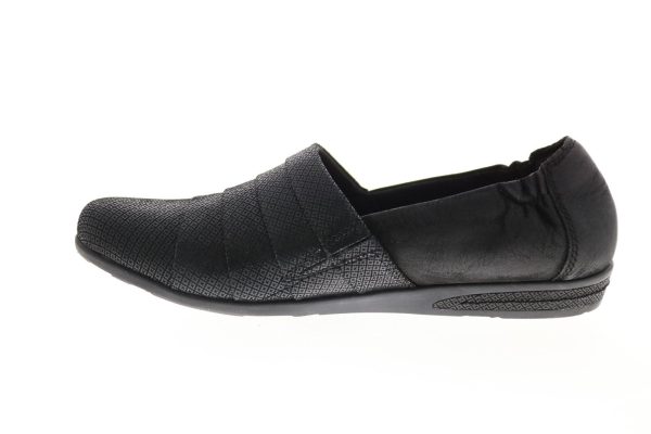 Earth Marsala Womens Black Leather Slip On Loafer Flats Shoes Online Hot Sale - Image 5