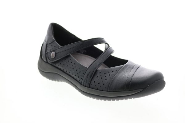 Earth Newton Mary Jane Flat Womens Black Leather Mary Jane Flats Shoes on Sale - Image 2