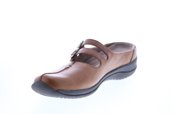 Earth Kara Monza Leather Womens Brown Leather Clog Flats Shoes on Sale - Image 4