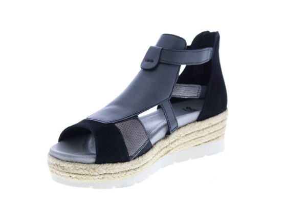 Earth Modena Jasmine Suede Womens Black Suede Strap Flats Shoes Online Sale - Image 4