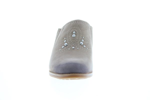 Earth Mendon Buck Womens Beige Nubuck Slip On Mules Heels Shoes Online Hot Sale - Image 3