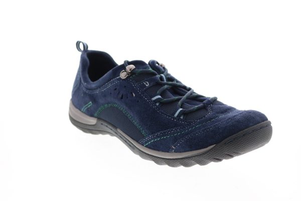 Earth Origins Kamryn Womens Blue Leather Lace Up Lifestyle Sneakers Shoes For Discount - Image 2