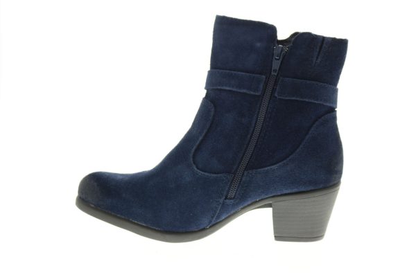 Earth Origins Tori Womens Blue Wide Suede Zipper Ankle & Booties Boots Online Hot Sale - Image 5