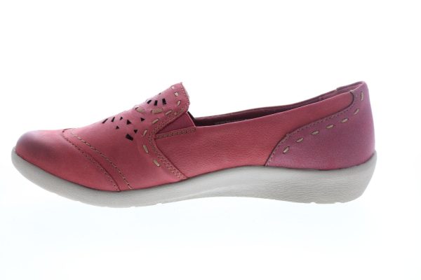 Earth Origins Lorena Womens Red Wide Suede Slip On Loafer Flats Shoes Sale - Image 5