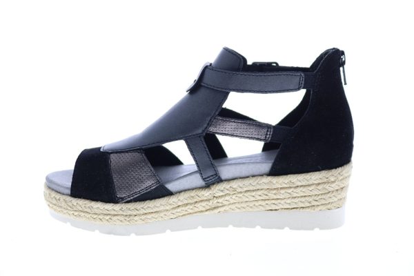 Earth Modena Jasmine Suede Womens Black Suede Strap Flats Shoes Online Sale - Image 5