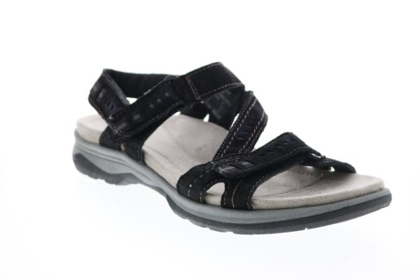 Earth Origins Higgins Holland Womens Black Suede Strap Slingback Sandals Shoes For Discount - Image 2