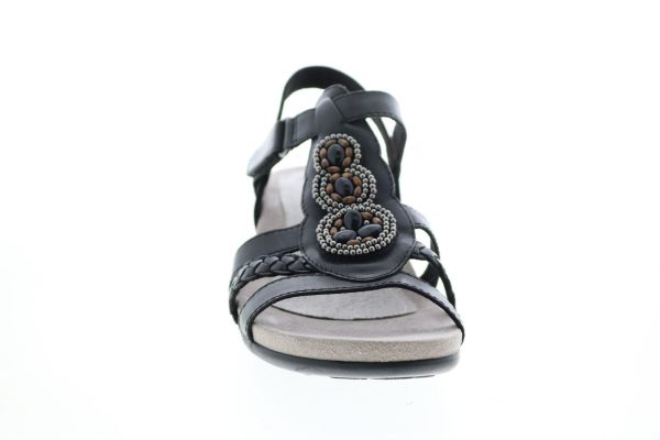 Earth Pisa Falmouth Leather Womens Black Strap Slingback Sandals Shoes on Sale - Image 3