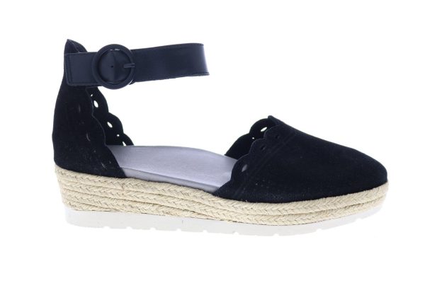 Earth Modena Yarrow Nubuck Womens Black Nubuck Strap Sandals Shoes Online Hot Sale