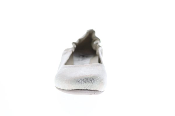 Earthies Tolo Metallic Printed Leather Womens Silver Ballet Flats Shoes Online - Image 3
