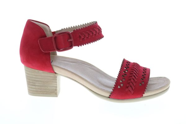 Earth Ivy Seneca Soft Bck Womens Red Nubuck Strap Heels Shoes Cheap