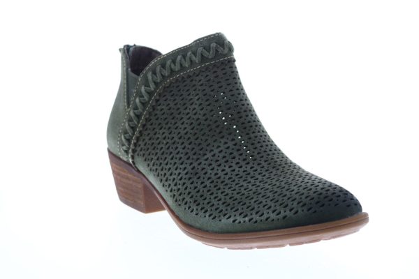 Earth Peak Perry Suede Womens Green Suede Zipper Ankle & Booties Boots Sale - Image 2