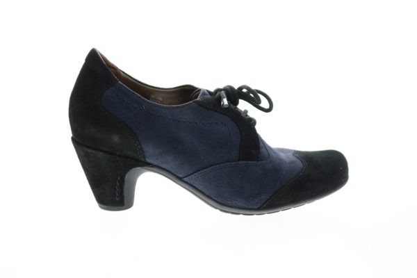 Earthies Milan Suede MILAN-NVY Womens Blue Suede Lace Up Booties Boots Online Hot Sale