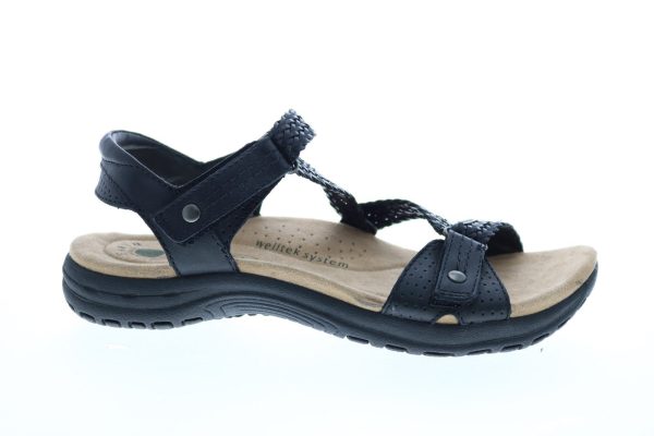 Earth Origins Stella Womens Black Narrow Leather Slingback Sandals Shoes Fashion