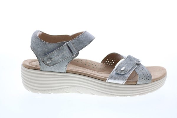 Earth Origins Gaven Womens Gray Suede Slingback Sandals Shoes Online now