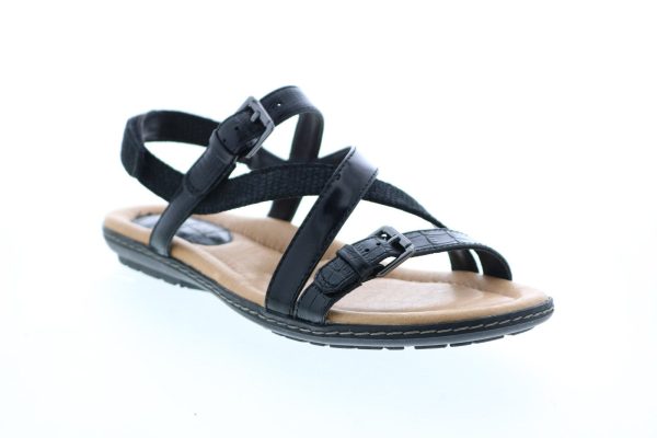 Earth Sandy X Over Sandal Womens Black Leather Slingback Sandals Shoes Online now - Image 2