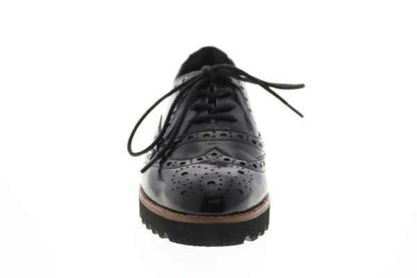 Earthies Santana Brush Lace Up Shoe Womens Black Leather Oxford Flats Shoes Cheap - Image 3