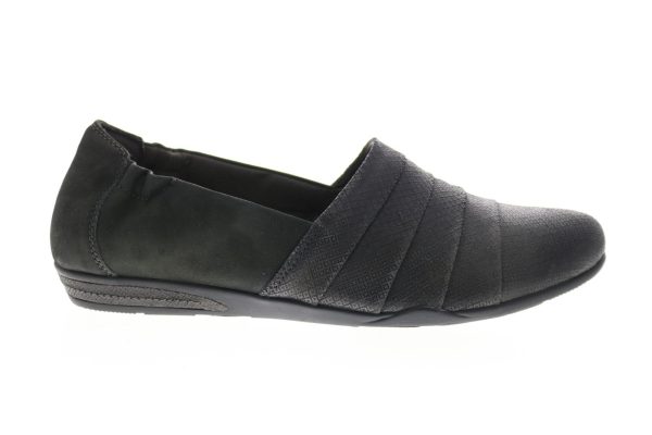 Earth Marsala Womens Gray Leather Slip On Loafer Flats Shoes For Discount