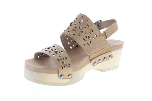 Earth Pine Toba Soft Calf Womens Brown Leather Slingback Sandals Shoes Cheap - Image 4