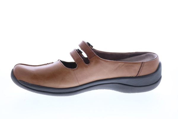 Earth Kara Monza Leather Womens Brown Leather Clog Flats Shoes on Sale - Image 5