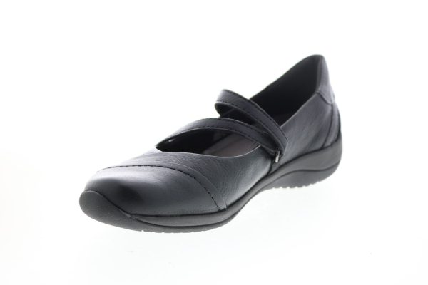Earth Newton Mary Jane Flat Womens Black Leather Mary Jane Flats Shoes on Sale - Image 4