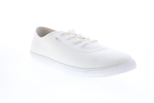 Toms Carmel 10015140 Womens White Canvas Lace Up Lifestyle Sneakers Shoes on Sale - Image 2