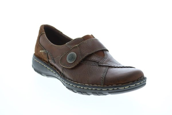 Earth Origins Evelyn Womens Brown Leather Strap Loafer Flats Shoes Online now - Image 2