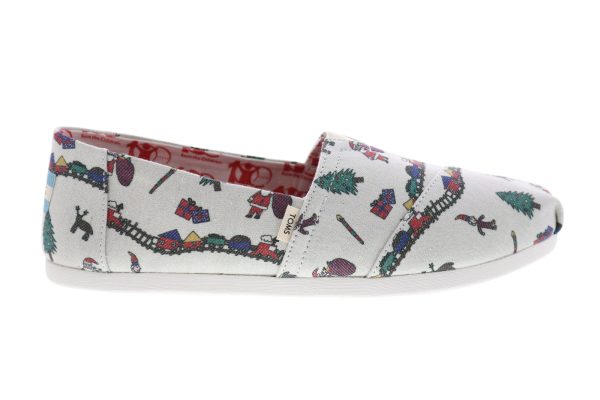 Toms Classic 10014910 Womens White Canvas Slip On Lifestyle Sneakers Shoes For Sale